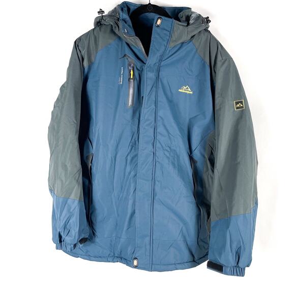 Tacvasen Colorblock Jacket Blue Gray Full Zip Waterproof Fleece Lined 2XL Men's - Picture 4 of 13